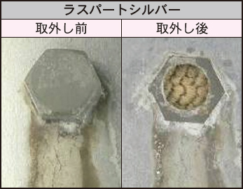 ラスパートシルバー アルミ板に締め付け後