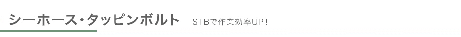 シーホース・タッピンボルト シーホース・タッピンボルトで作業効率UP！